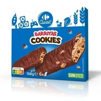 Barritas Cookies sin aceite de palma