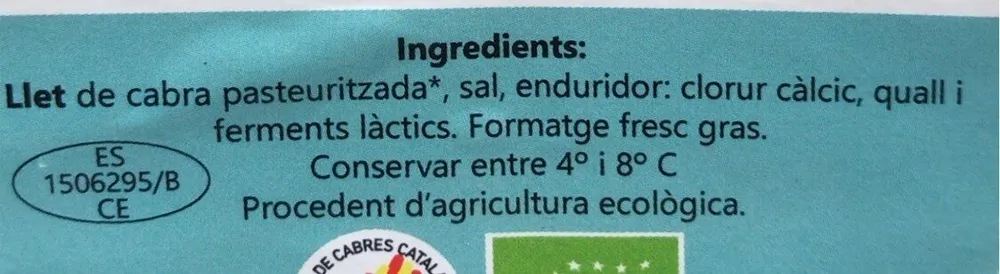 Frescformatge de cabra artesà i ecologic