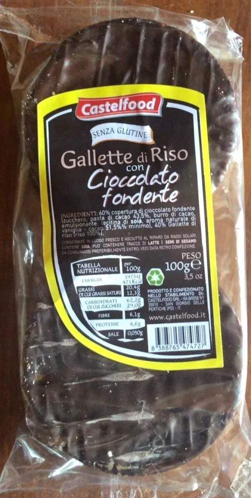 Gallette di riso con cioccolato fondente