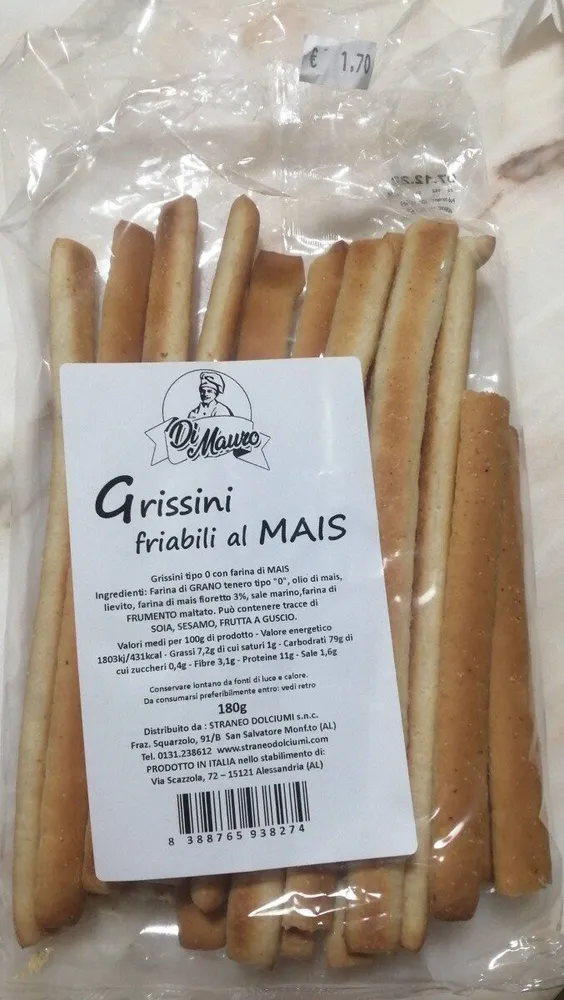 Grissini friabili al mais