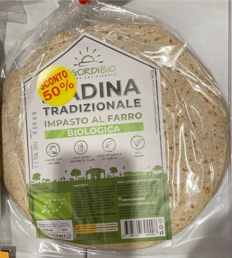 Piadina tradizionale impasto al farro