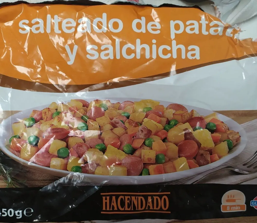Salteado de patata y salchicha