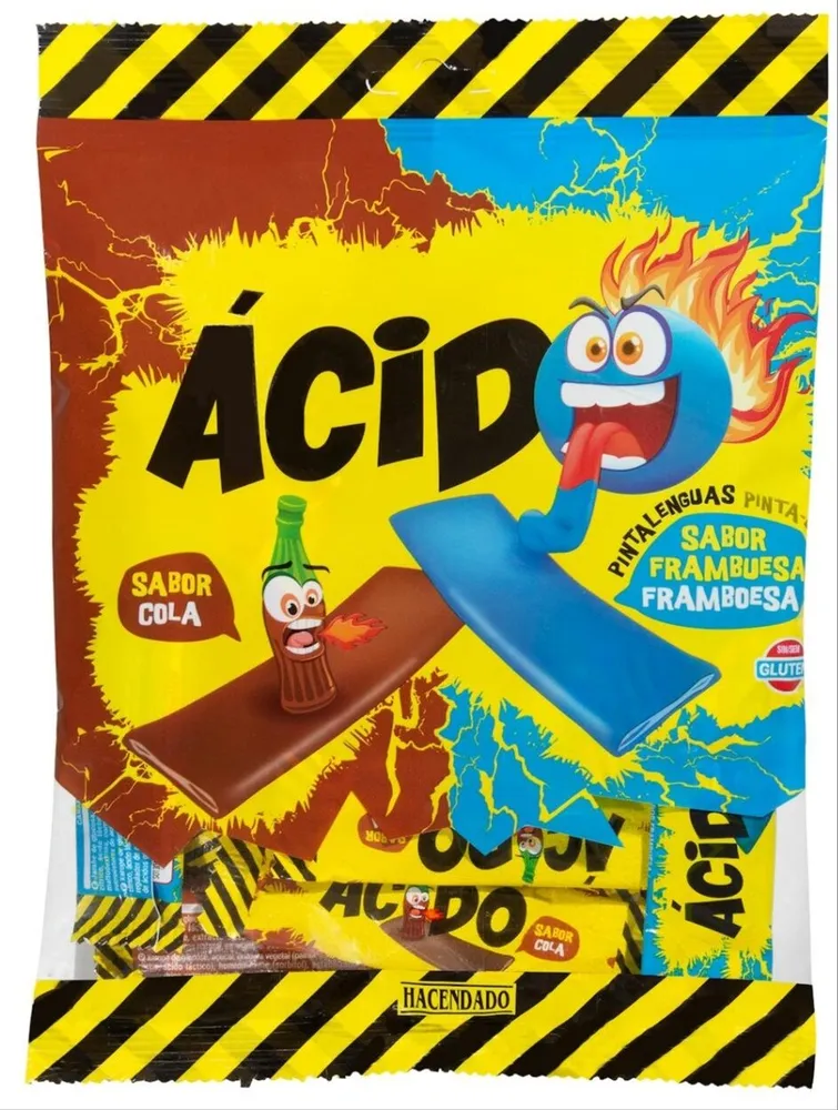 Ácid pintalenguas sabor frambuesa y cola