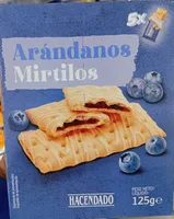 Barritas de galleta rellenas de arándanos