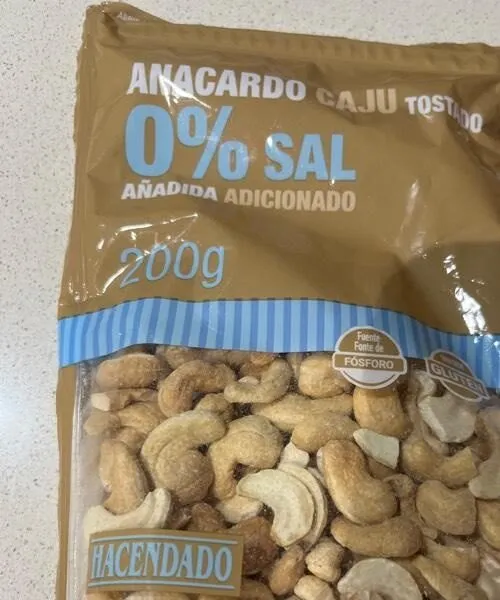 Anacardo caju tostado 0% sal añadida