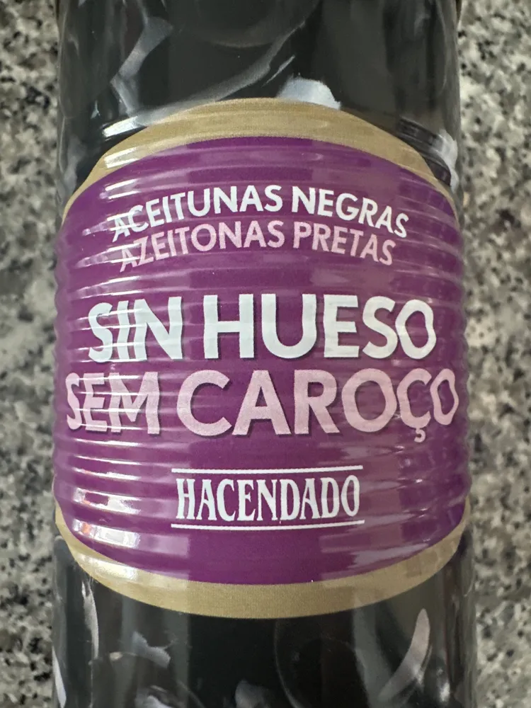 Azeitonas negras sem caroço