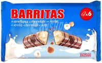 Barritas de barquillo con relleno de avellana