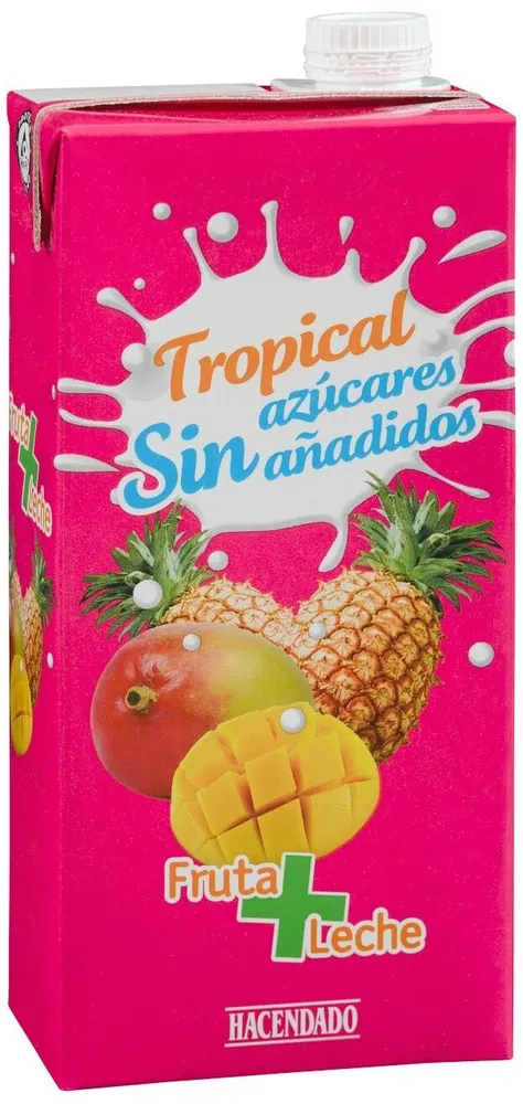 Fruta y leche tropical sin azúcares añadidos