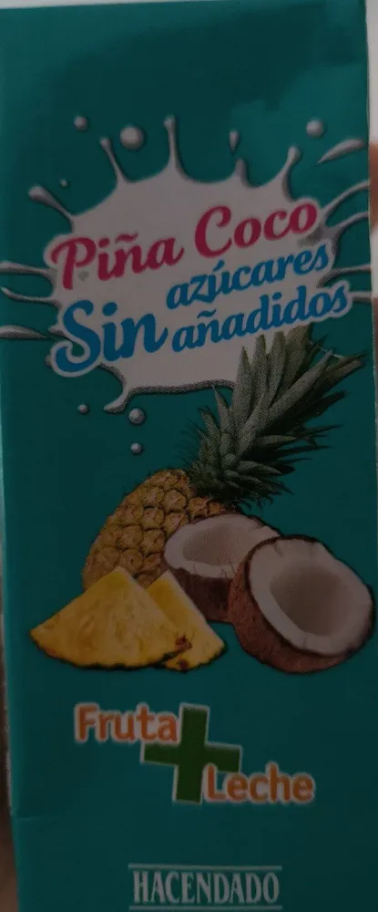Fruta + leche piña y coco sin azúcares añadidos