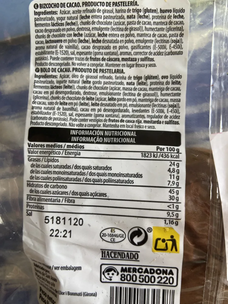 Bizcocho Chocolate