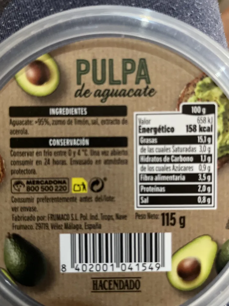 Pulpa de aguacate