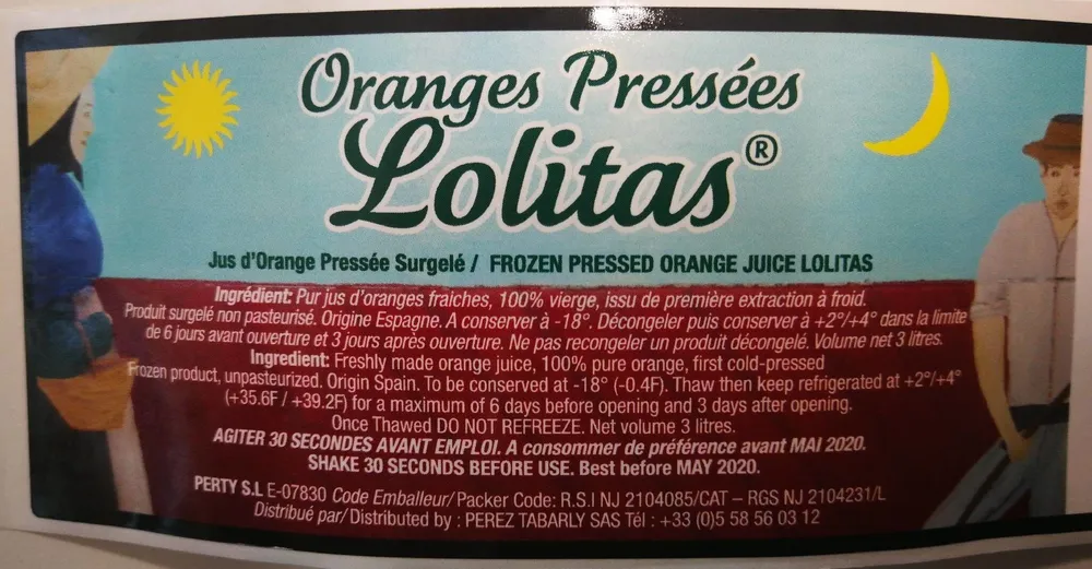 Oranges pressées surgelés Lolitas