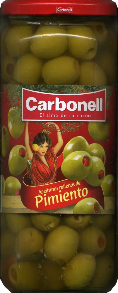 Aceitunas verdes rellenas de pimiento