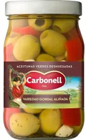 Aceitunas verdes deshuesadas gordas aliñadas