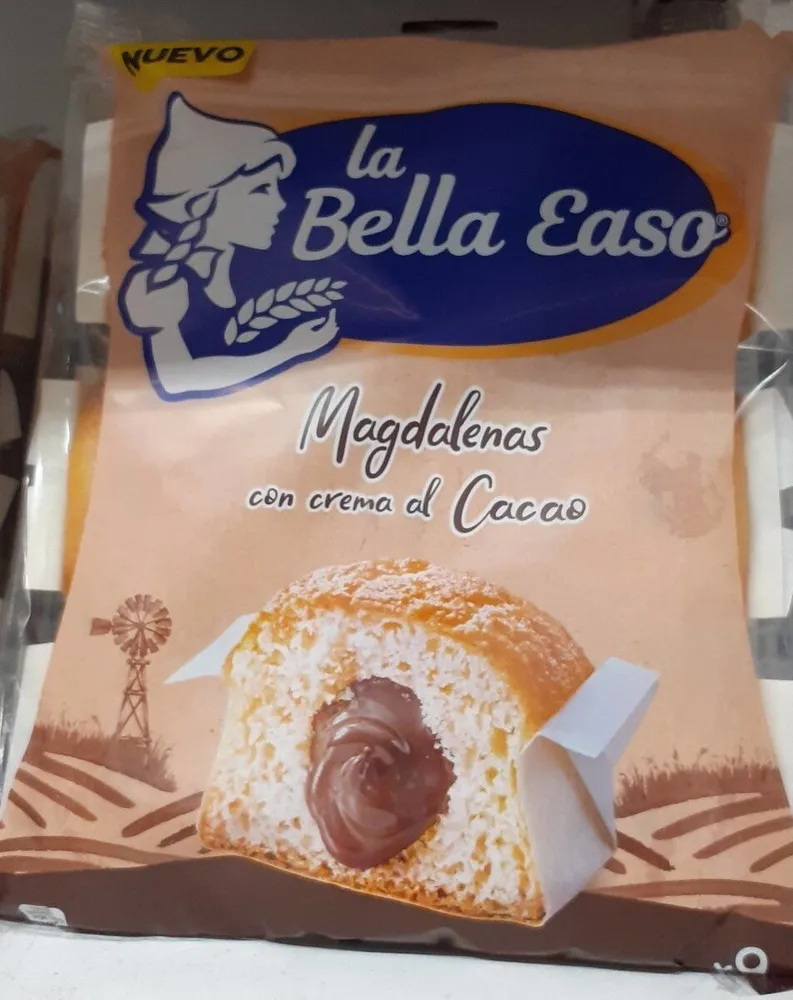 Magdalenas con crema al cacao