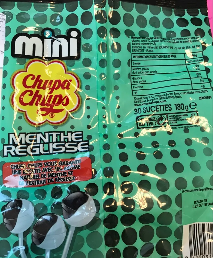 Chupa. Min. suc. ment / Regl180g
