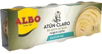 Atún claro en aceite de oliva virgen extra bajo en sal