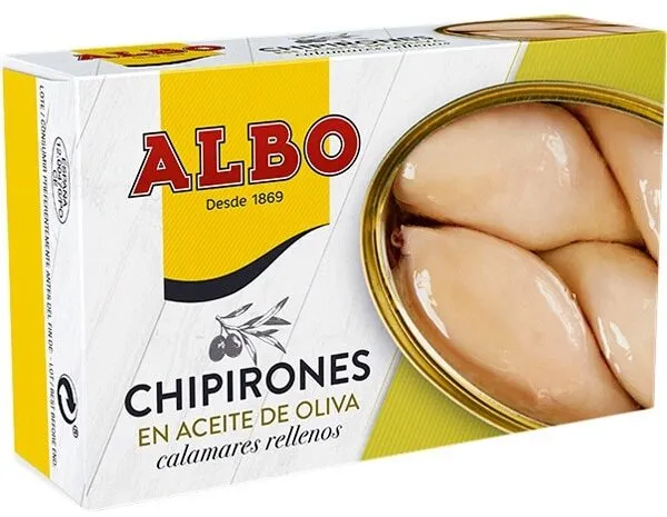 Chipirones en aceite de oliva calamares rellenos