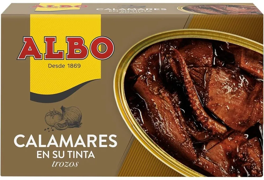 Calamares troceados su tinta