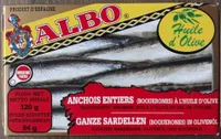 Anchois entiers à l'huile d'olive