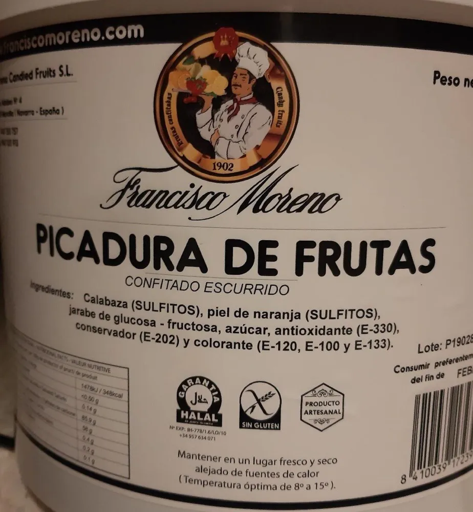 PICADURA DE FRUTAS (Confitado escurrido)