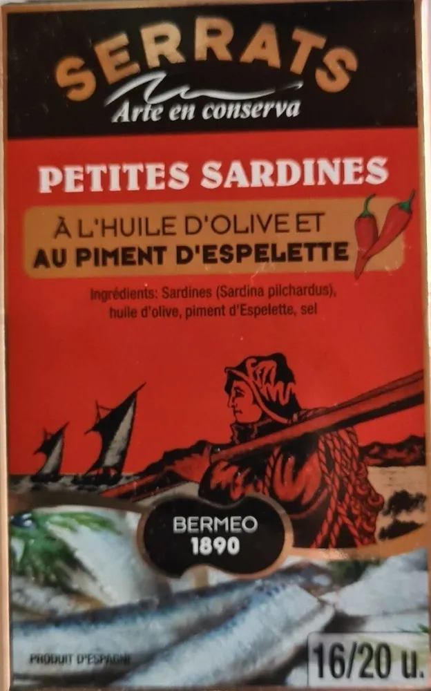 Petites sardines à l'huile d'olive et au piment d'espelette