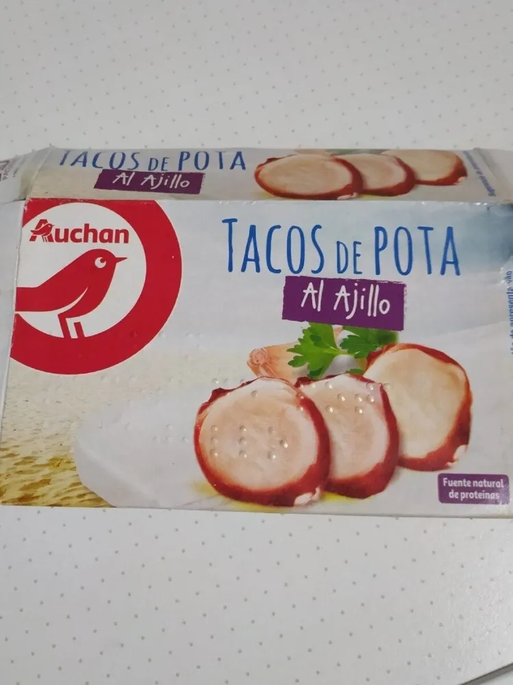 Tacos de pota al ajillo