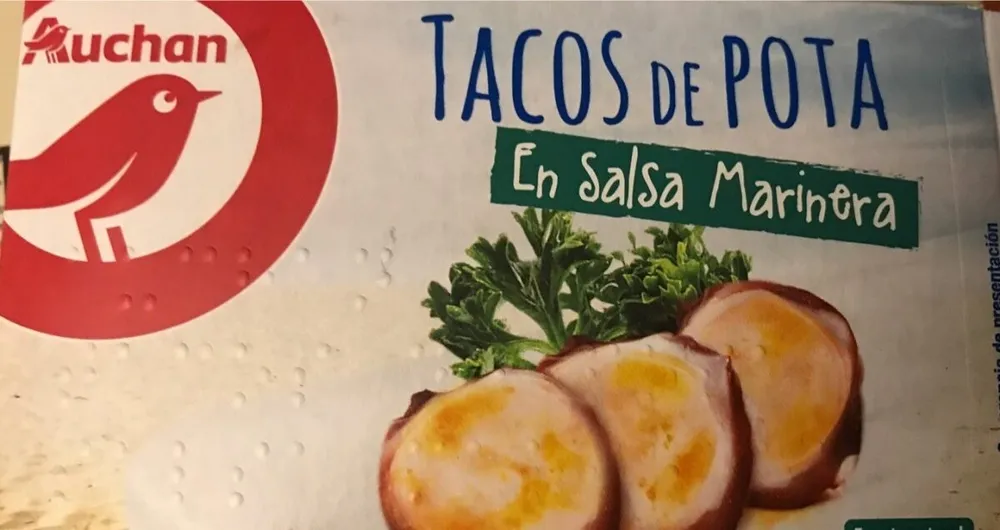 Tacos de pota en salsa marinera