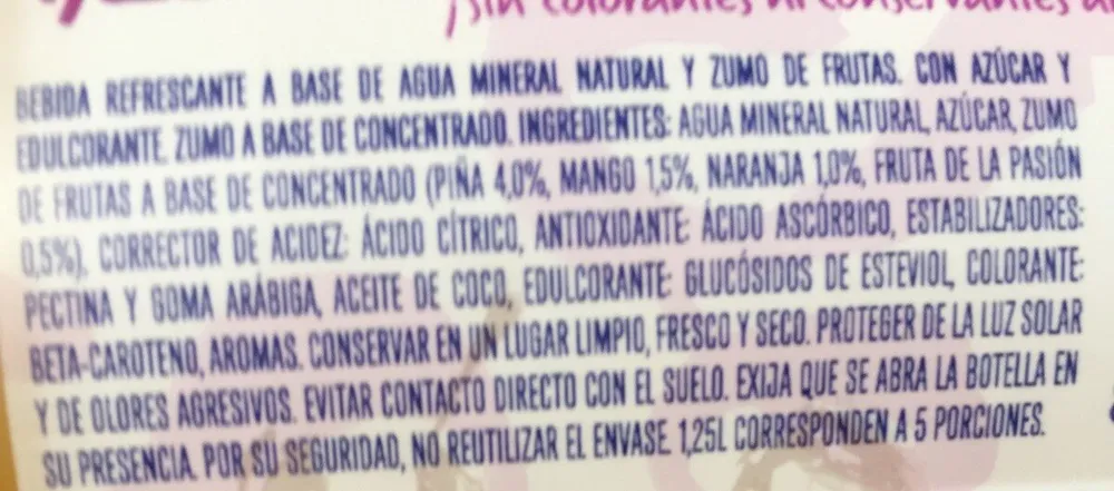 Levité Mango 1,25L Agua Con Zumo