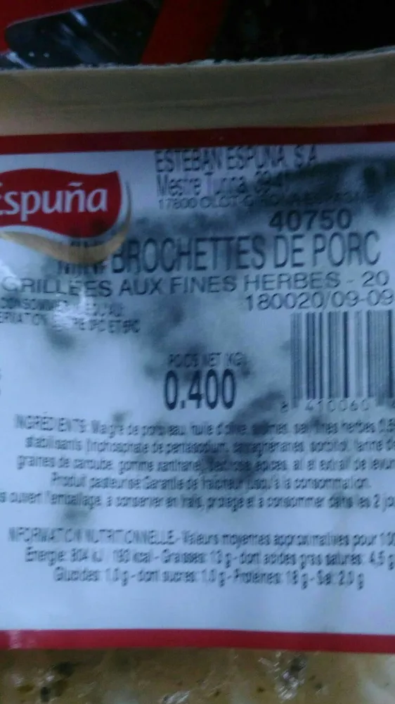 Brochettes de porc