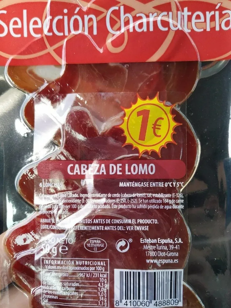 Cabeza de lomo curado