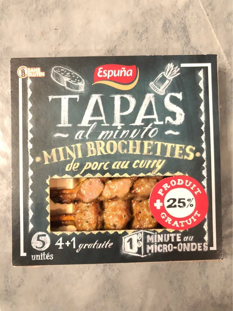 Tapas al minuto - mini brochettes de porc au curry