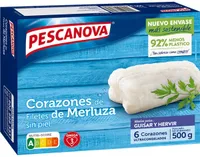Corazones de filete de merluza