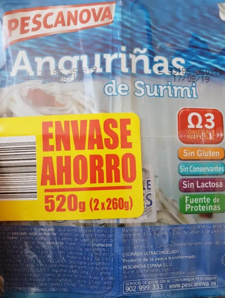 Angurinas de surimi