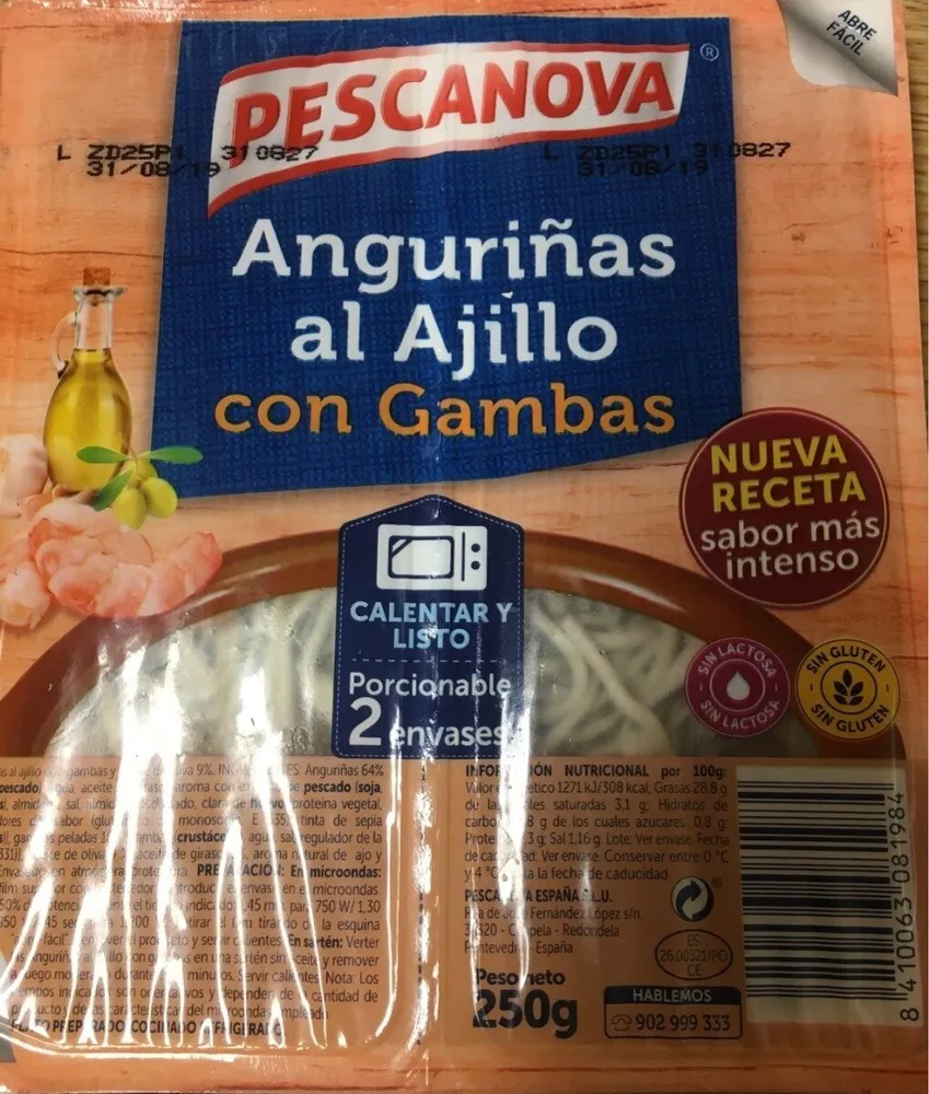 Anguriñas al ajillo con gambas