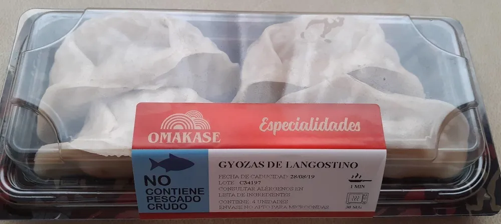 Gyozas de langostino