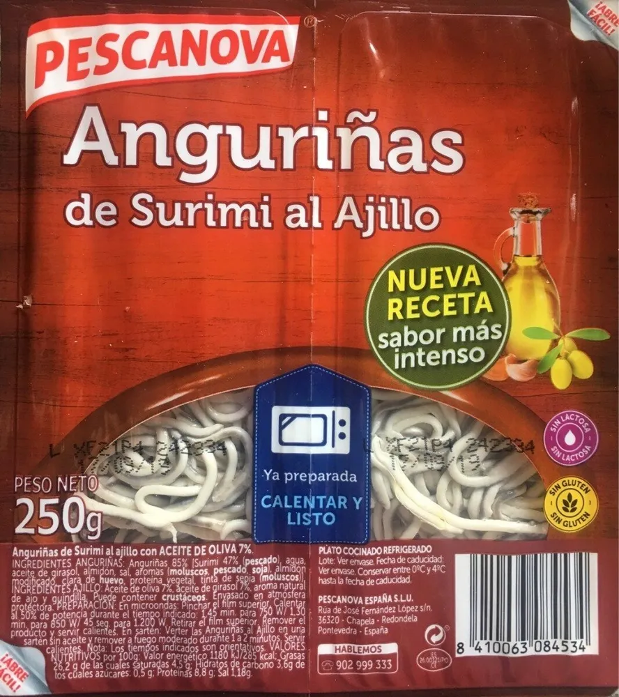 Anguriñas de surimi al ajillo