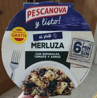 Merluza con espinacas, tomate y arroz
