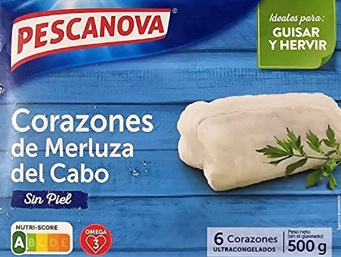 Corazones de merluza sin piel