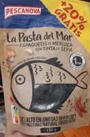 Espaguetis de merluza con tinta de sepia