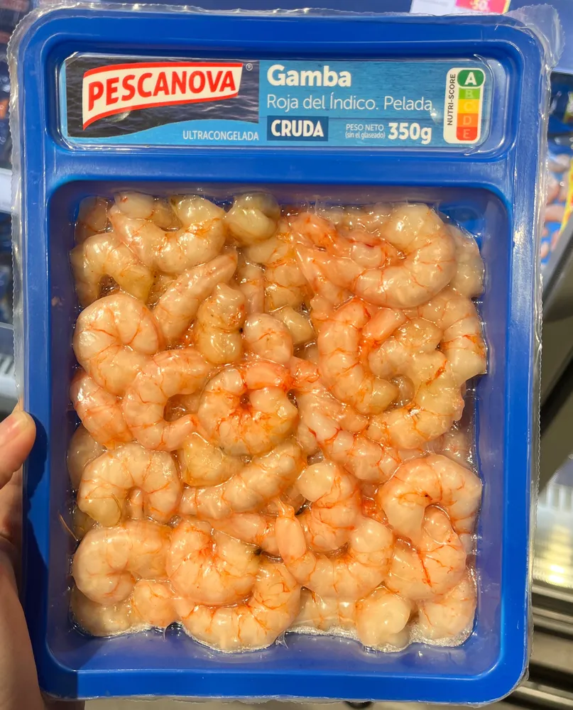 Gamba roja del Índico, pelada, cruda