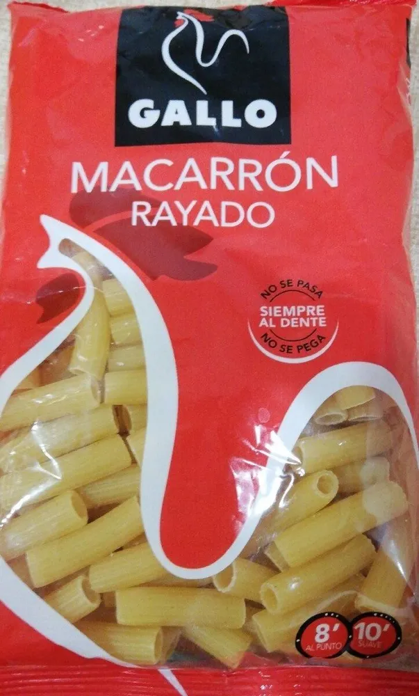 Macarrón rayado
