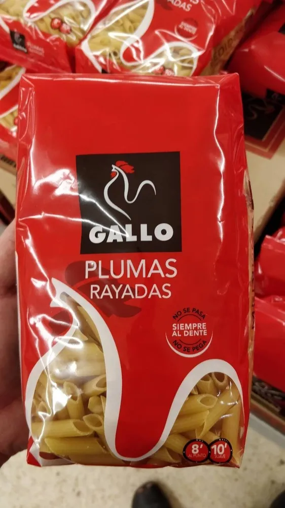 Pastas Gallo - Plumas Rayadas Paquete 500 G