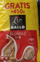 Pasta plumas N 6