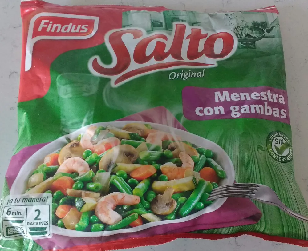 Menestra con gambas