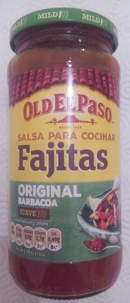 Salsa para cocinar fajitas original barbacoa suave