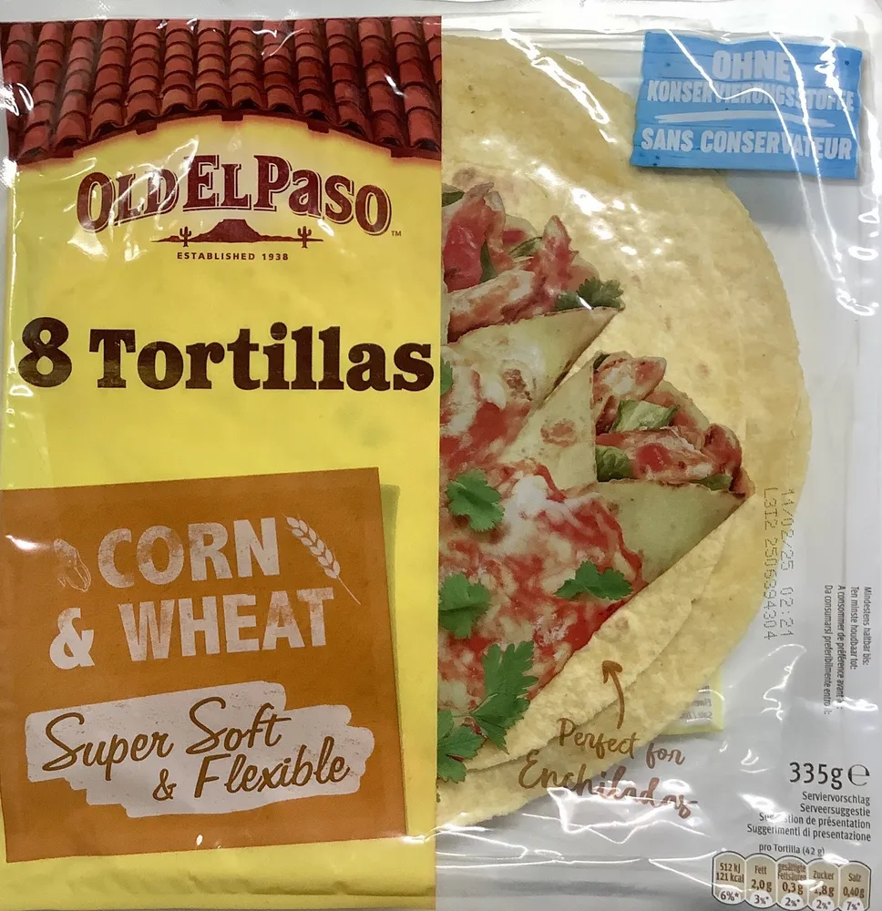 8 tortillas au maïs et blé