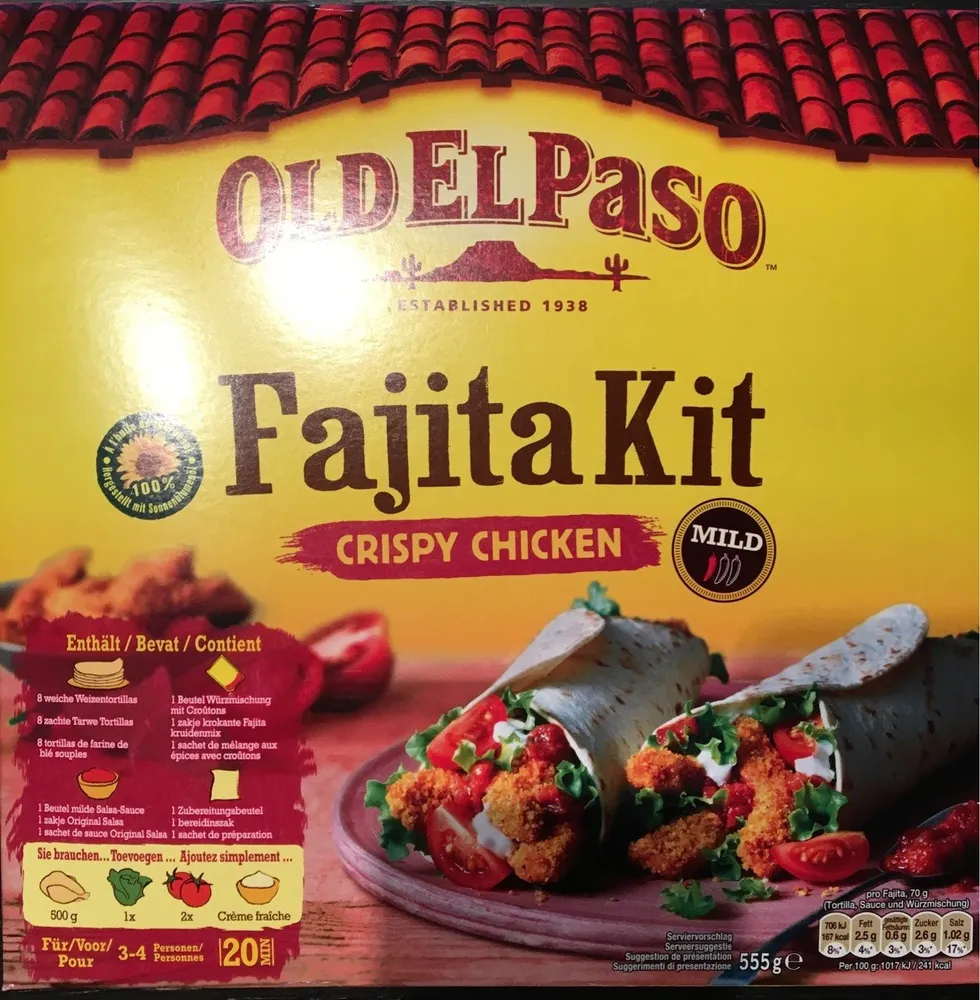 Crispy Chicken Fajita Kit Old Paso 555gr, 1 Paquet