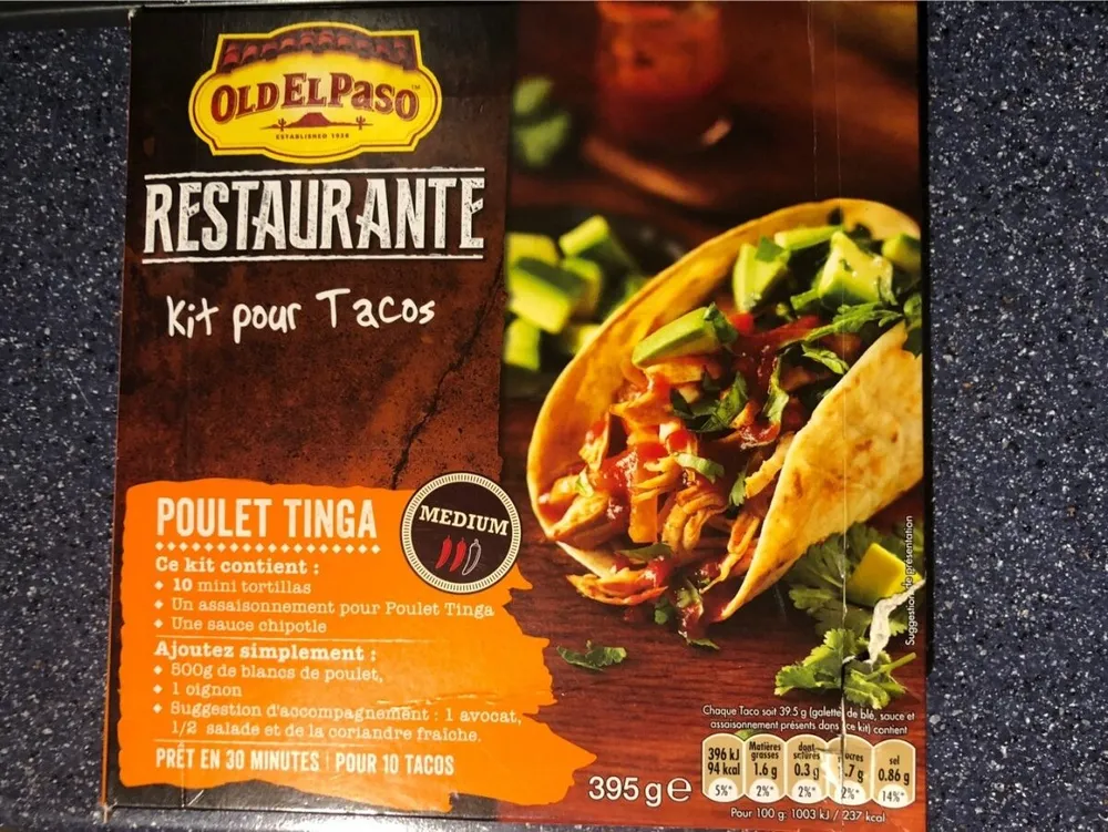 Restaurante - Kit pour Tacos Poulet Tinga