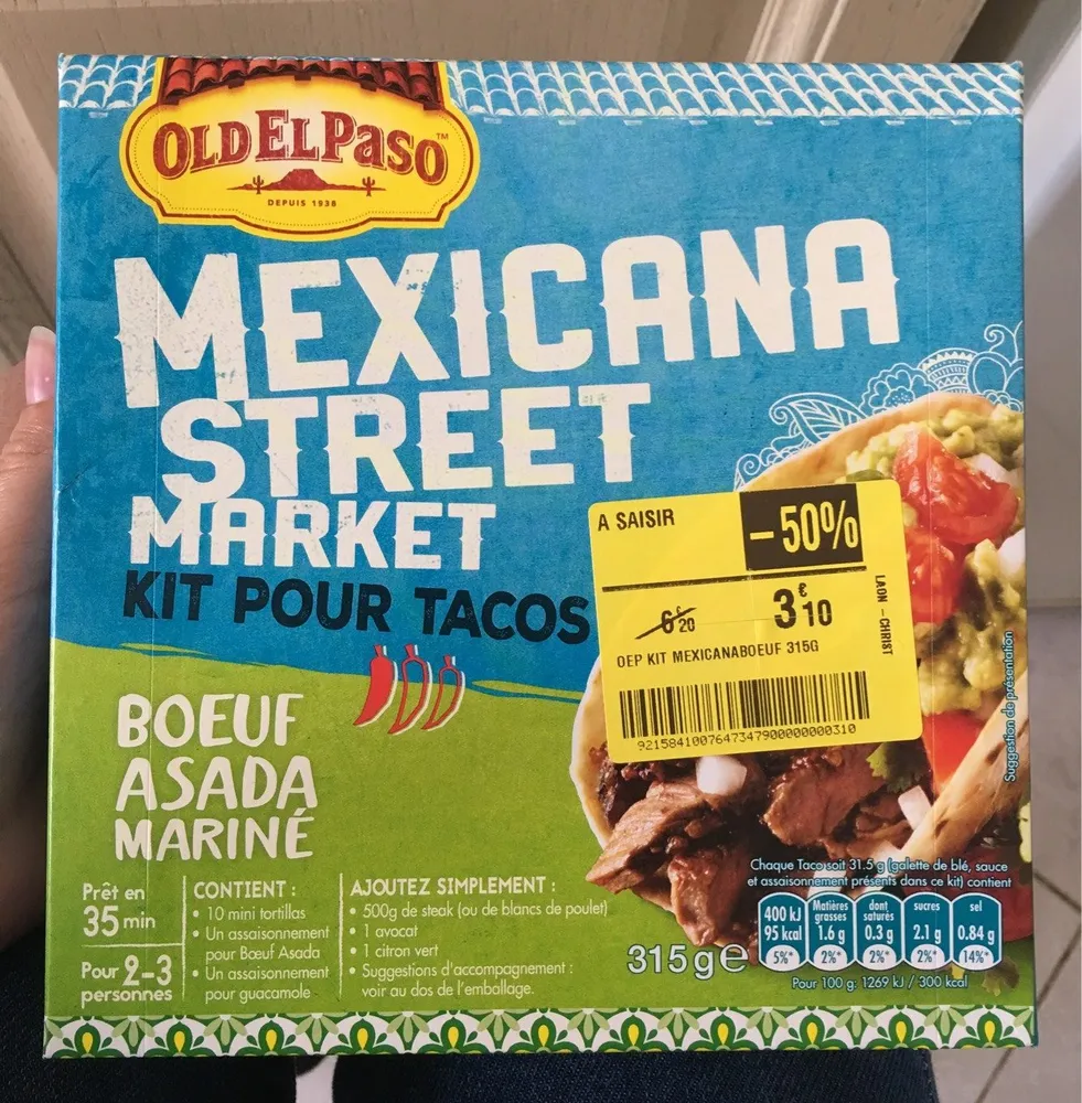 Mexicana Street Market - Kit pour Tacos Bœuf Asada Mariné